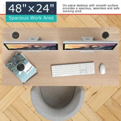 Universal Table Top, 48 x 24 inch Rectangular Office Relevance One-Piece Solid Desktop