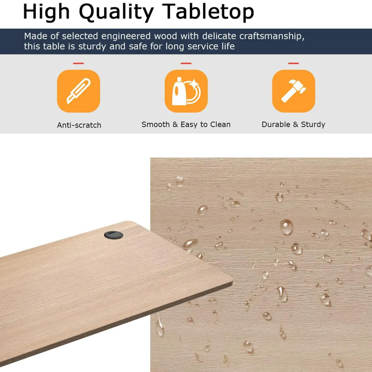 Universal Table Top, 48 x 24 inch Rectangular Office Relevance One-Piece Solid Desktop