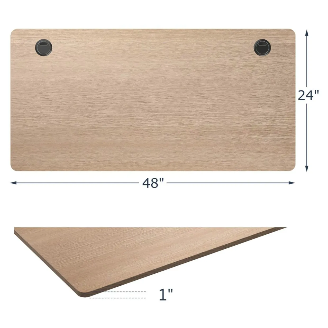 Universal Table Top, 48 x 24 inch Rectangular Office Relevance One-Piece Solid Desktop