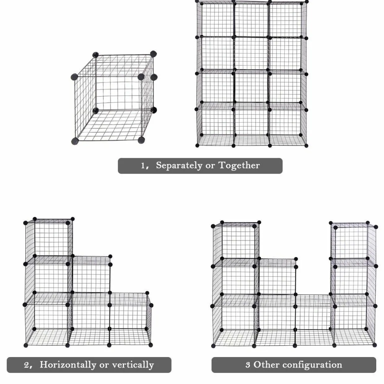 Wire Storage Cubes, Metal Grids Book Shelf