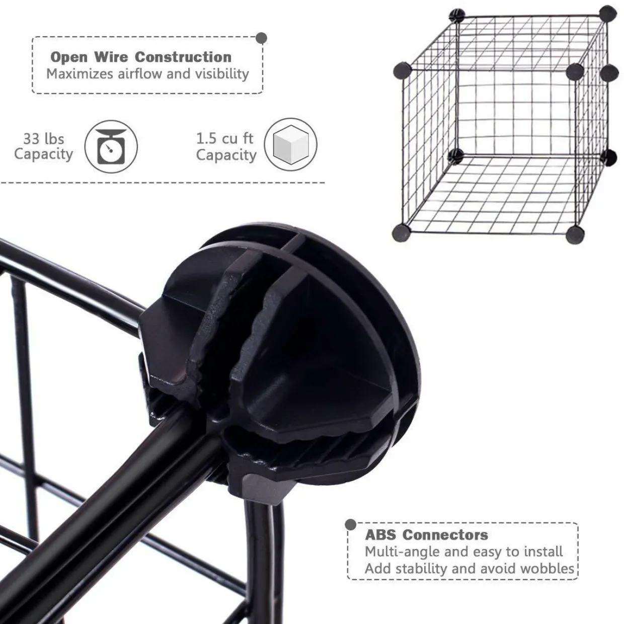 Wire Storage Cubes, Metal Grids Book Shelf