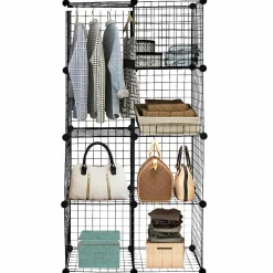 Wire Storage Cubes, Metal Grids Book Shelf