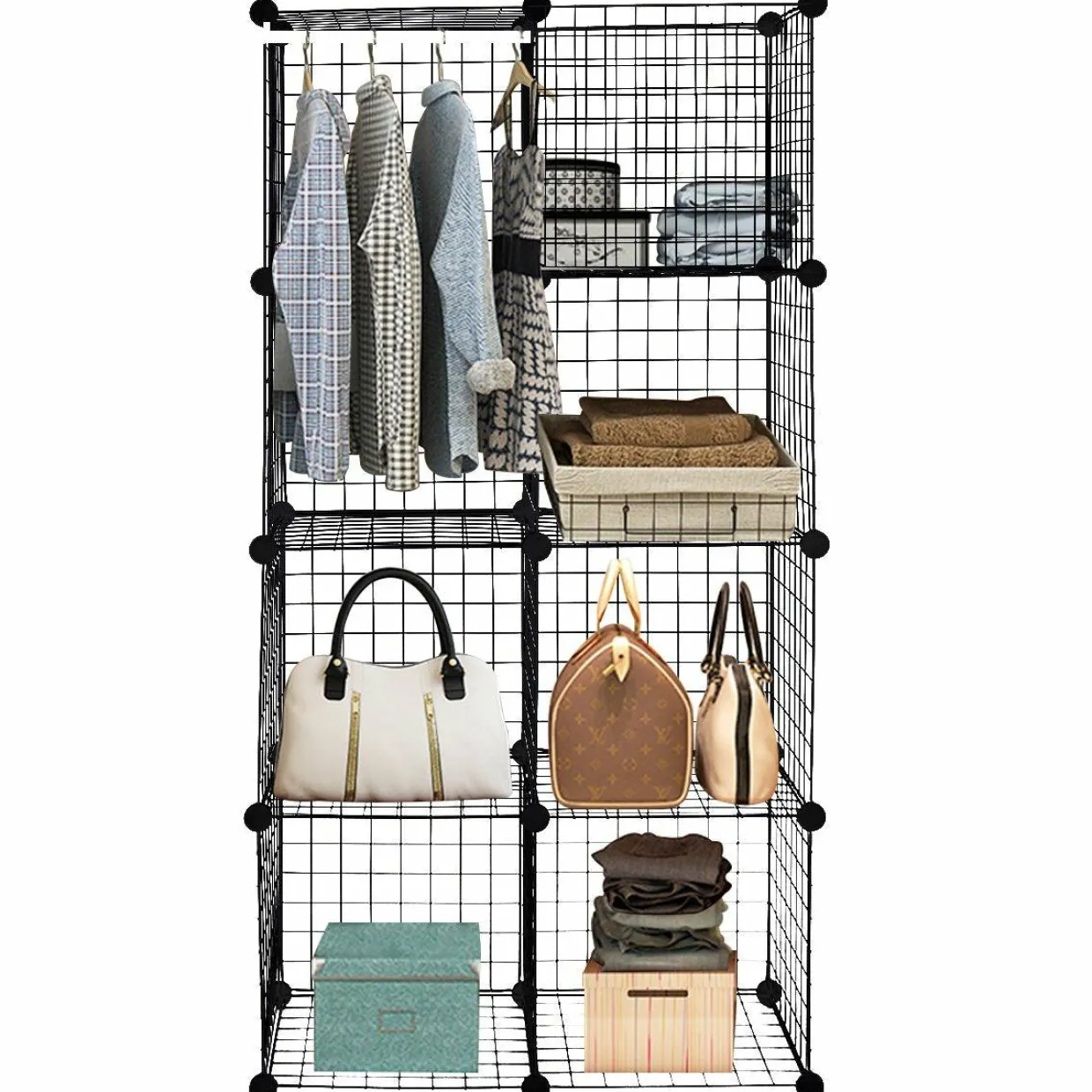 Wire Storage Cubes, Metal Grids Book Shelf