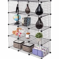 Wire Storage Cubes, Metal Grids Book Shelf