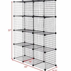 Wire Storage Cubes, Metal Grids Book Shelf
