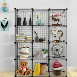 Wire Storage Cubes, Metal Grids Book Shelf