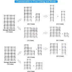 Wire Storage Cubes, Metal Grids Book Shelf