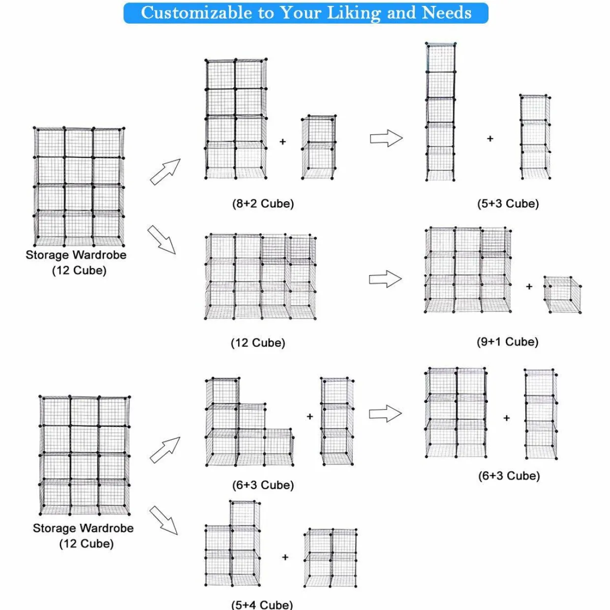 Wire Storage Cubes, Metal Grids Book Shelf