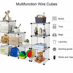 Wire Storage Cubes, Metal Grids Book Shelf