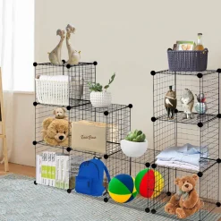 Wire Storage Cubes, Metal Grids Book Shelf