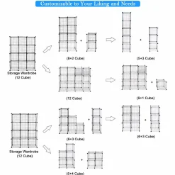 Wire Storage Cubes, Metal Grids Book Shelf
