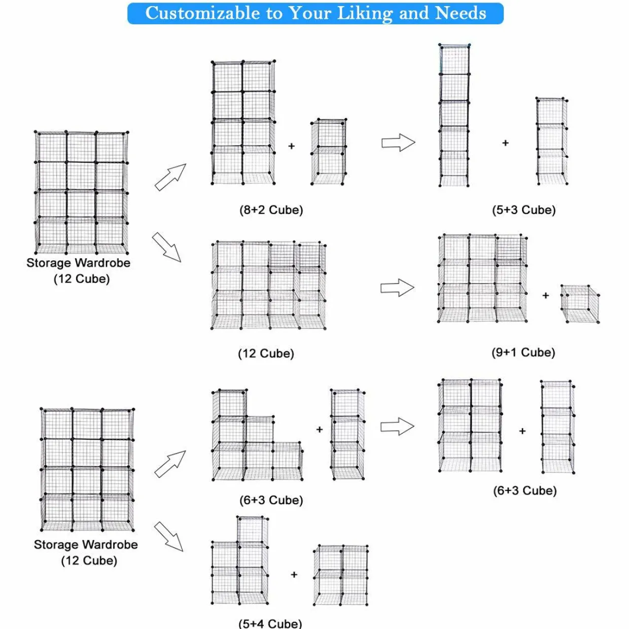 Wire Storage Cubes, Metal Grids Book Shelf