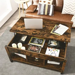 Wood Lift Top Coffee Table, Modern Coffee Table