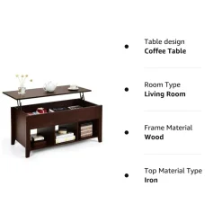 Wood Lift Top Coffee Table, Modern Coffee Table