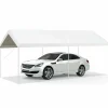 10 x 20 Feet Carport, Waterproof Car Canopy with 6 Steel Legs, Ball Bungees & Wind Rope