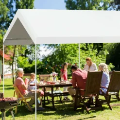 10 x 20 Feet Carport, Waterproof Car Canopy with 6 Steel Legs, Ball Bungees & Wind Rope