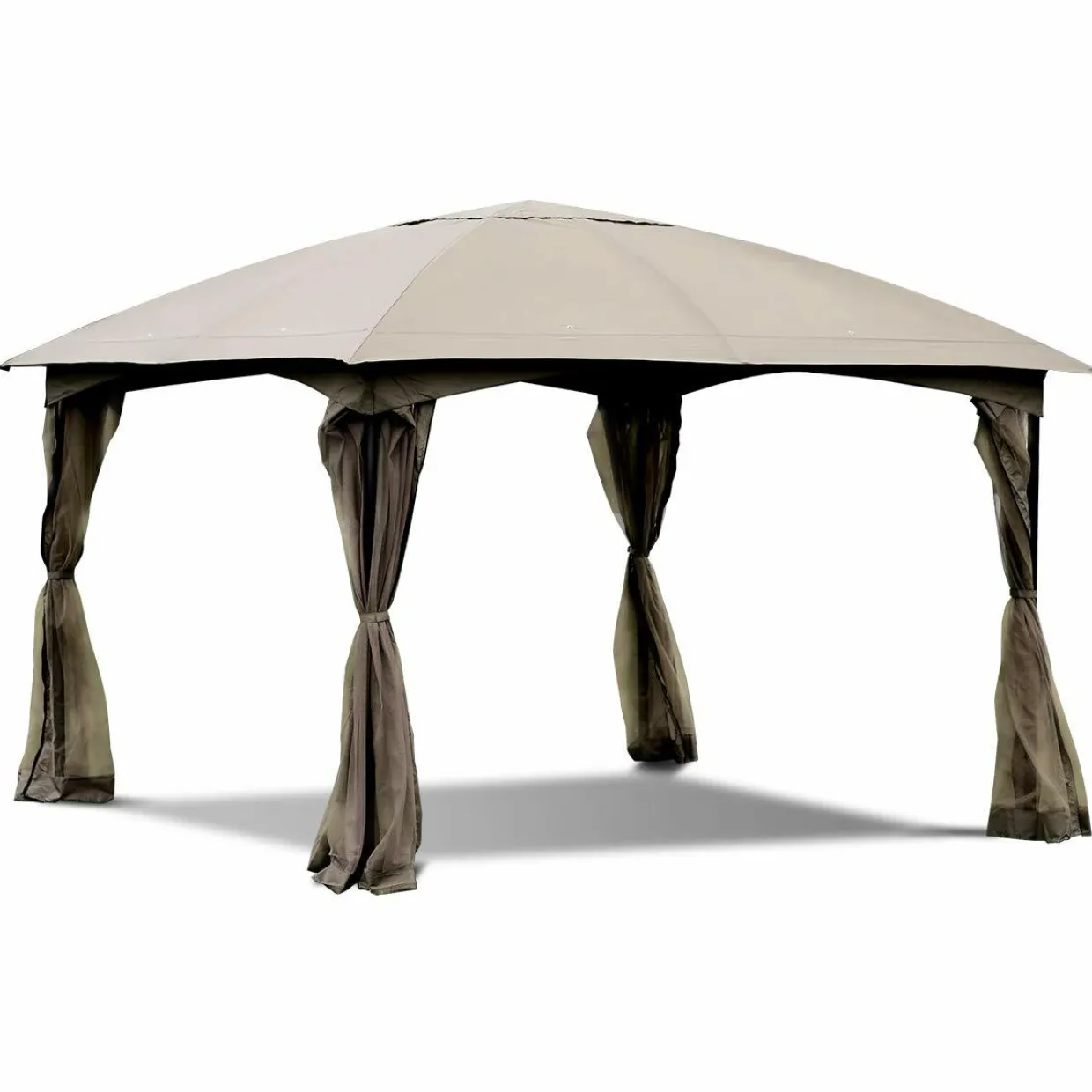 11.5 x 11.5 Feet Large Outdoor Gazebo, Fully Enclosed Canopy Gazebo with Netting