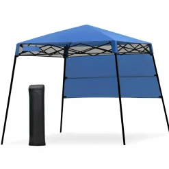 7 x 7 Ft Pop-up Canopy Tent, Outdoor Slant Leg Canopy Shelter with Carry Bag & 4 Stakes