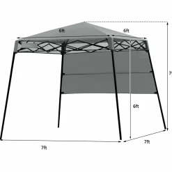 7 x 7 Ft Pop-up Canopy Tent, Outdoor Slant Leg Canopy Shelter with Carry Bag & 4 Stakes