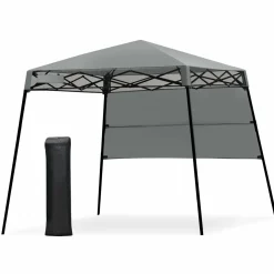 7 x 7 Ft Pop-up Canopy Tent, Outdoor Slant Leg Canopy Shelter with Carry Bag & 4 Stakes
