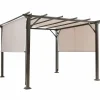 10 X 10FT Outdoor Pergola, Patio Furniture Shade Structure, Outdoor Steel Pergola Gazebo with Retractable Canopy Shades