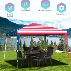 10x10 ft Pop-Up Canopy Tent w/ Netting, Outdoor Canopy Tent with Carry Bag