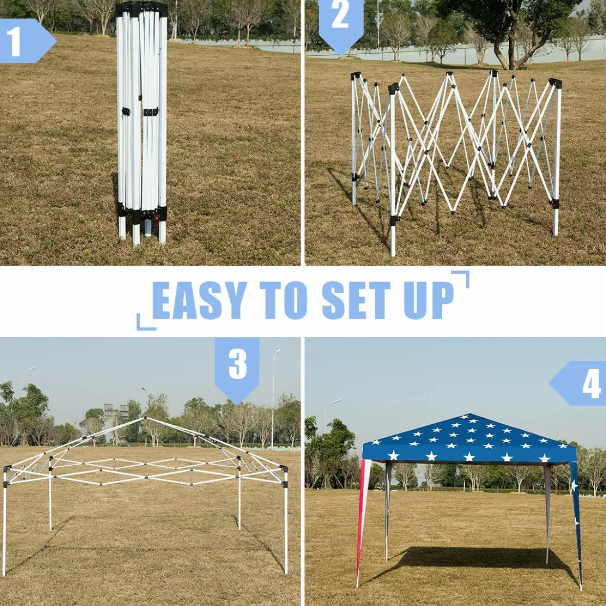 10x10 ft Pop-Up Canopy Tent w/ Netting, Outdoor Canopy Tent with Carry Bag