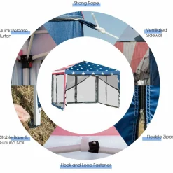 10x10 ft Pop-Up Canopy Tent w/ Netting, Outdoor Canopy Tent with Carry Bag